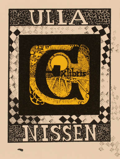 Exlibris by Elisabeth Eskekilde from Denmark for Ulla Nissen - 