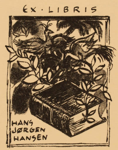 Exlibris by Leo Estvad from Denmark for Hans Jørgen Hansen - 