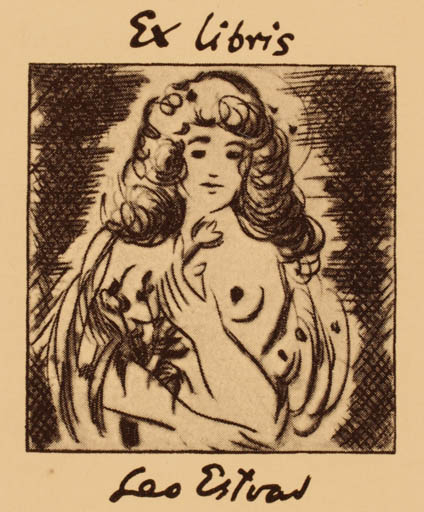 Exlibris by Leo Estvad from Denmark for Leo Estvad - Woman 