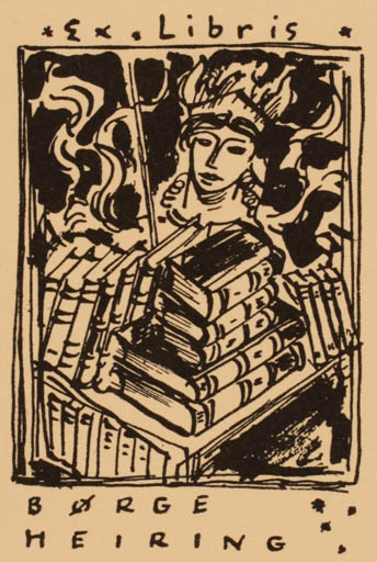 Exlibris by Leo Estvad from Denmark for Børge Heiring - Book 