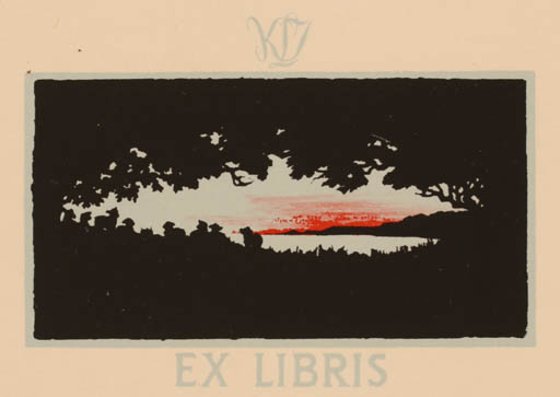 Exlibris by Inge Faurtoft from Denmark for Karen Lisbeth Jensen - Scenery/Landscape 