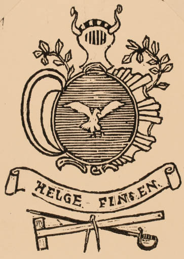 Exlibris by Helge Finsen from Denmark for Helge Finsen - Heraldry 