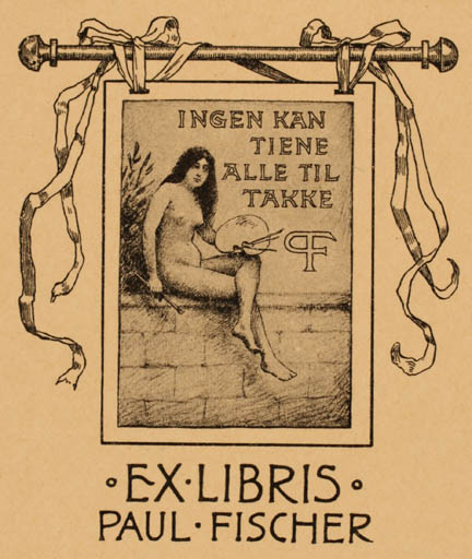 Exlibris by Paul Fischer from Denmark for Paul Fischer - Jugend Woman 