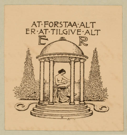 Exlibris by Paul Fischer from Denmark for Ellen Reck - Classical antiquity 