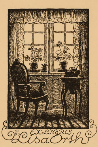 Exlibris by Paul Fischer from Denmark for Lisa Orth - Interior 