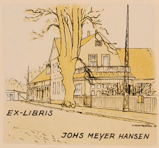 Exlibris by M Flindt-Petersen from Denmark for Johs. Meyer Hansen - Architecture City 