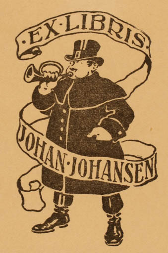 Exlibris by Johannes Flor from Denmark for Johan Johansen - Working Man 