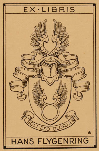 Exlibris by Hans Flygenring from Denmark for Hans Flygenring - Heraldry 