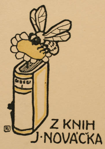 Exlibris by Vojtech Preissig from Czech Republic for J. Novacka - Book Fauna Flora 