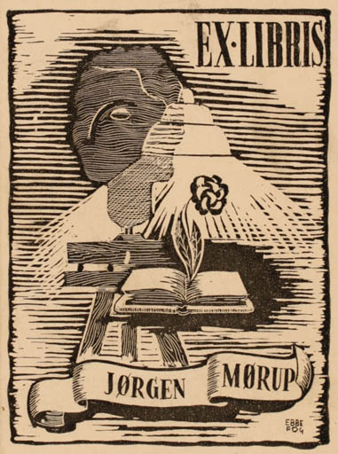 Exlibris by Ebbe Fog from Denmark for Jørgen Mørup - 