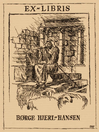 Exlibris by Ebbe Fog from Denmark for Børge Hjerl-Hansen - Oriental 