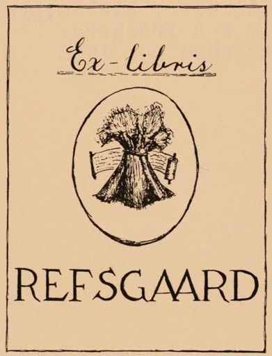 Exlibris by G. B Fredberg from Denmark for ? Refsgaard - 