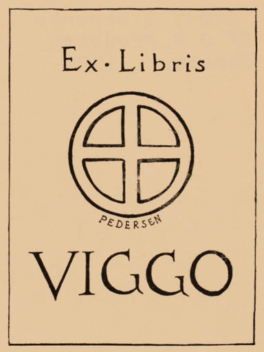 Exlibris by G. B Fredberg from Denmark for Viggo Pedersen - 