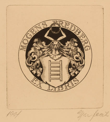 Exlibris by Mogens Fredberg from Denmark for Mogens Fredberg - Heraldry 