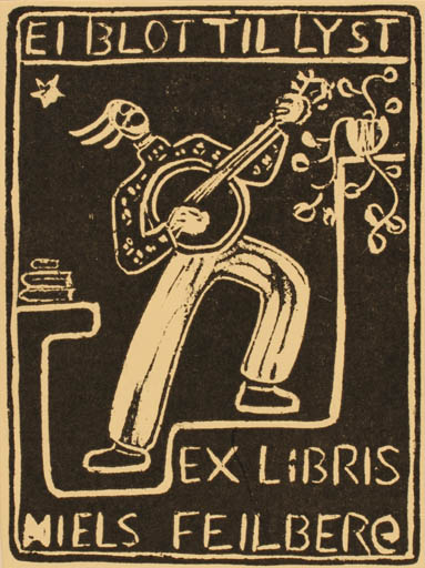 Exlibris by Åse Feilberg from Denmark for Niels Feilberg - Music 