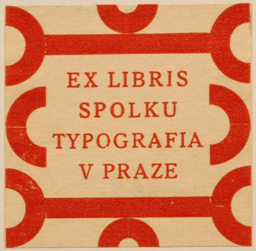 Exlibris by Ant Rehak from Czech Republic for ? Spolka Typografia v Praze - Abstract Text/Writing 