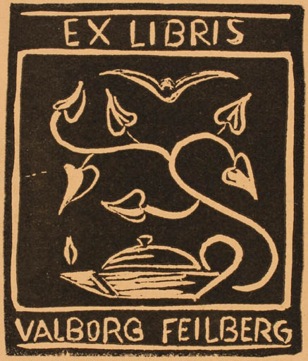 Exlibris by Åse Feilberg from Denmark for Valborg Feilberg - 