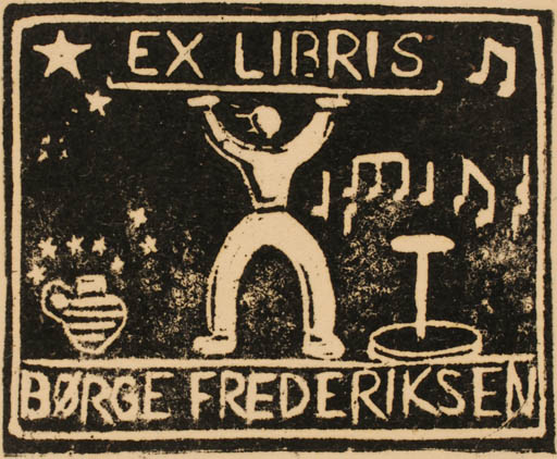 Exlibris by Åse Feilberg from Denmark for Børge Frederiksen - 