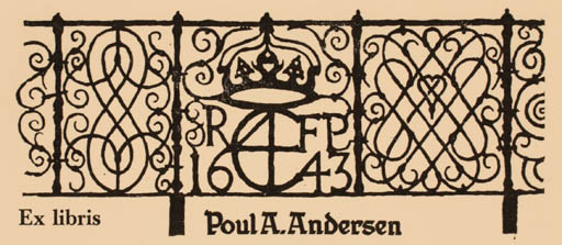 Exlibris by Kaspar Fincke from Denmark for Poul A. Andersen - 