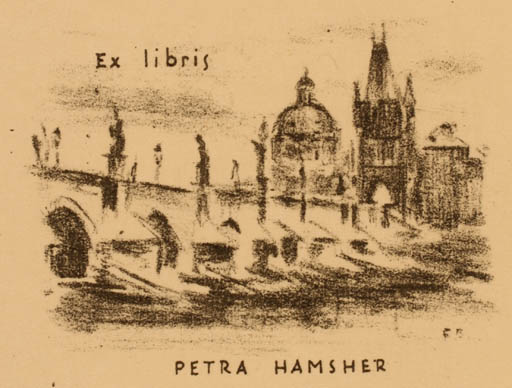 Exlibris by Fr Bilkovsky from Czech Republic for Petra Hamsher - City 