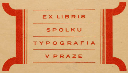 Exlibris by Ant Rehak from Czech Republic for ? Spolka Typografia v Praze - Abstract Text/Writing 