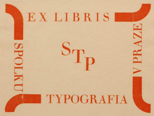 Exlibris by Ant Rehak from Czech Republic for ? Spolka Typografia v Praze - Text/Writing 