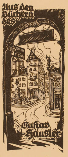 Exlibris by Otto Feil from Austria for Gustav Häusler - City 