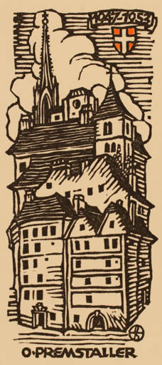 Exlibris by Otto Feil from Austria for Ottmar Premstaller - City 