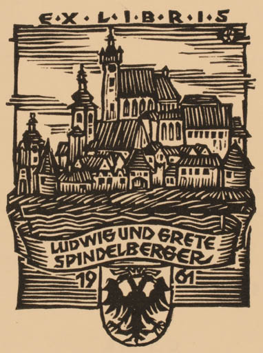 Exlibris by Otto Feil from Austria for Ludwig und Grete Spindelberger - City 