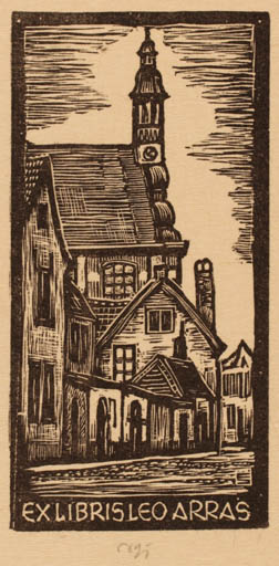 Exlibris by Erich Schöner from Austria for Leo Arras - City 