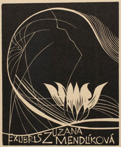 Exlibris by Premsyl Rolcik from Czech Republic for Zuzana Mendlikova - Abstract Flower Flora 