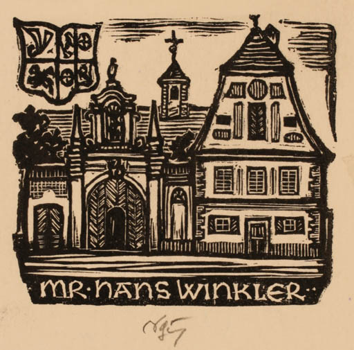 Exlibris by Erich Schöner from Austria for Mr. Hans Winkler - Architecture 