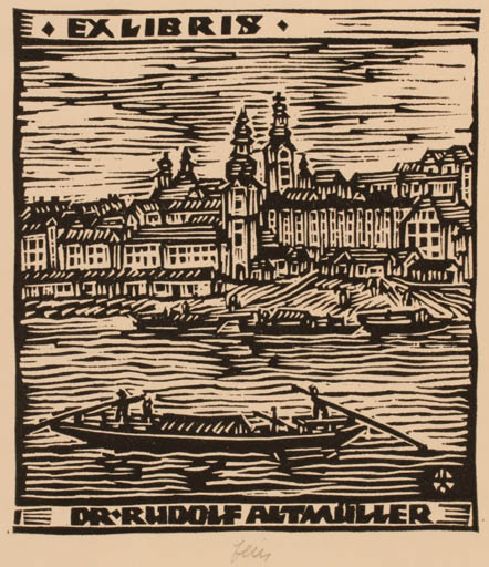 Exlibris by Otto Feil from Austria for Dr. Rudolf Altmüller - City 