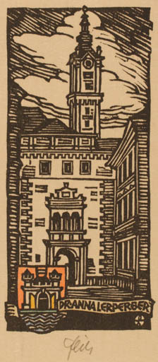 Exlibris by   from Austria for Dr. Anna Lerperger - Architecture 