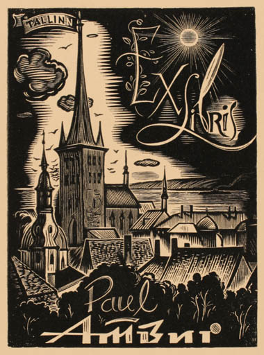 Exlibris by Eugen Goljachowski from Russia for ? ? - City 