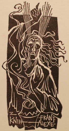 Exlibris by Ladislav Rusek from Czech Republic for Frant. Alexe - Religion 