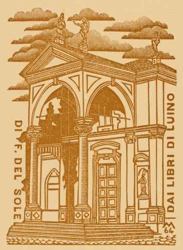 Exlibris by Giuseppe Mirabella from Italy for Francesco Del Sole - Architecture 