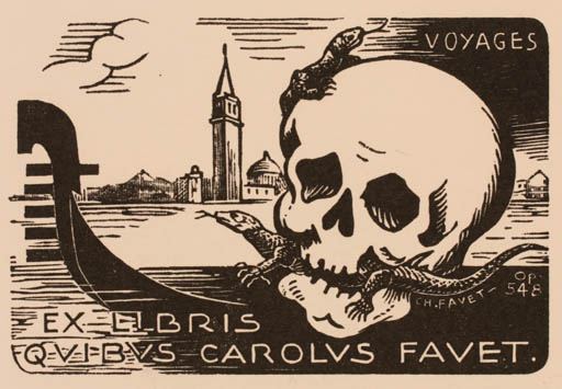 Exlibris by Charles Favet from France for Charles Favet - Surrealism 