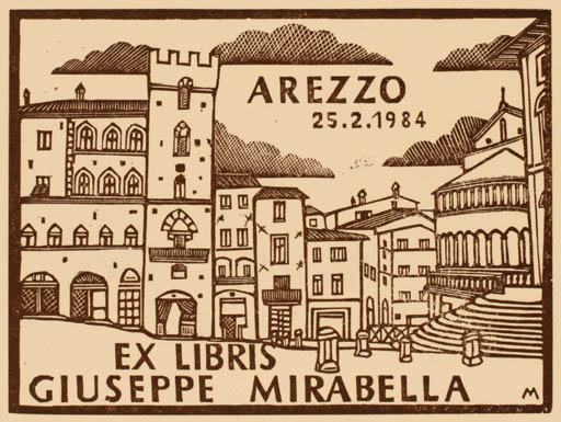 Exlibris by Giuseppe Mirabella from Italy for Giuseppe Mirabella - City 