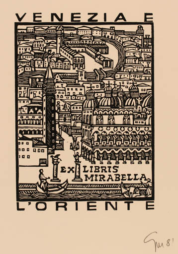 Exlibris by Giuseppe Mirabella from Italy for Giuseppe Mirabella - City 