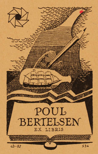 Exlibris by Christian Blæsbjerg from Denmark for Poul Bertelsen - 