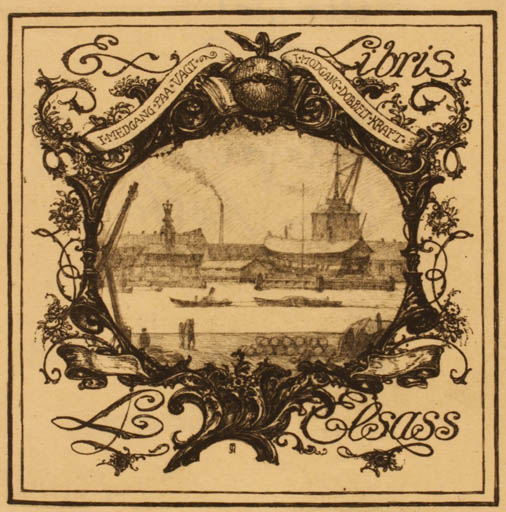 Exlibris by Gudmund Hentze from Denmark for L Elsass - City 