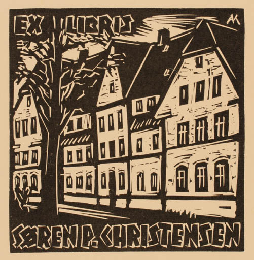 Exlibris by K Andresko from Czech Republic for Søren P. Christensen - City 