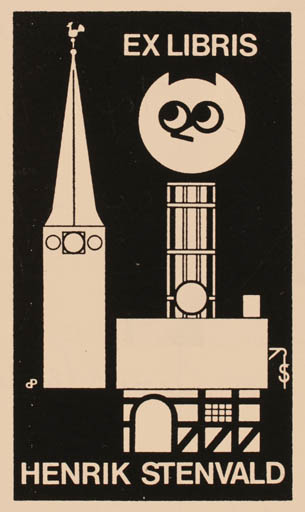 Exlibris by Per Christensen from Denmark for Henrik Stenvald - City 