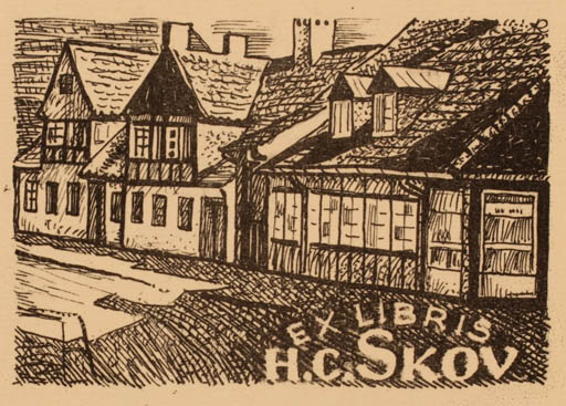 Exlibris by Jenö Kertes-Kollmann from Hungary for Henry Carlo Skov - City 