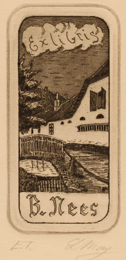 Exlibris by Lorentz May from Denmark for Børge Nees - Classical antiquity 