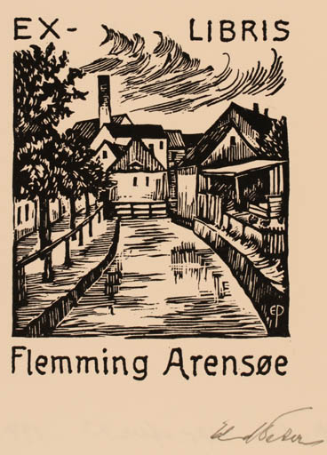 Exlibris by Peter Edmund from Denmark for Flemming Arensøe - City 