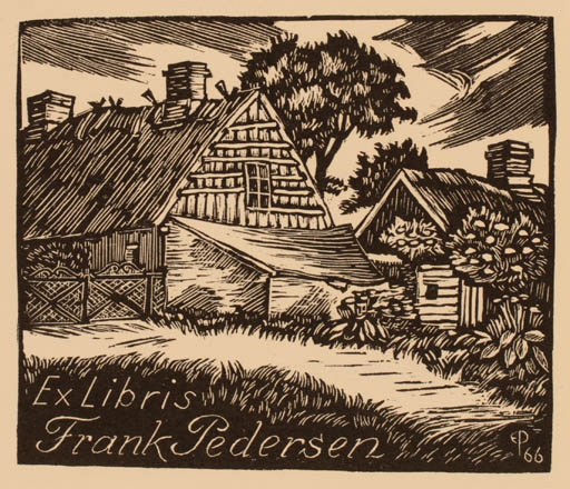 Exlibris by Edmund Peter from Denmark for Frank Pedersen - Architecture 