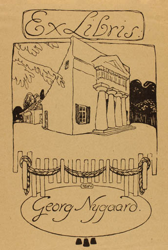 Exlibris by Axel Nygaard from Denmark for Georg Nygaard - Architecture 