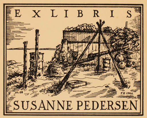 Exlibris by Frank Pedersen from Denmark for Susanne Pedersen - 